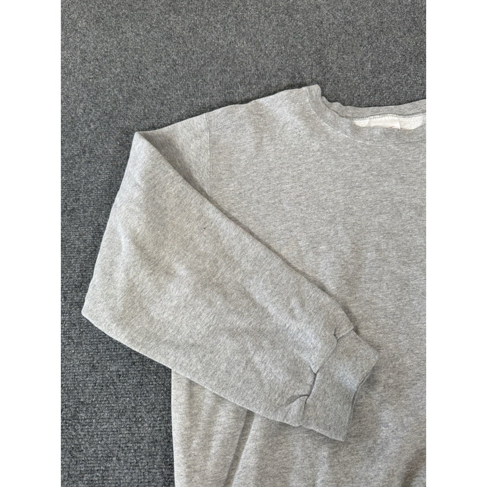 Vintage 90s Nike Swoosh Sweatshirt Mens L Gray Embroidered Logo Crew White Label - Picture 3 of 9